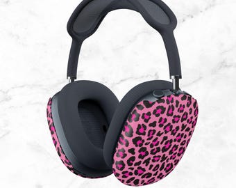 Pink Leopard Airpods Max Case: Snap On Headphone Cover