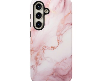 Pink Marble Samsung Phone Case, Protective Marble Samsung Phone Case, Tough Phone Case, Pink Samsung S24 Case, Samsung S23 Case