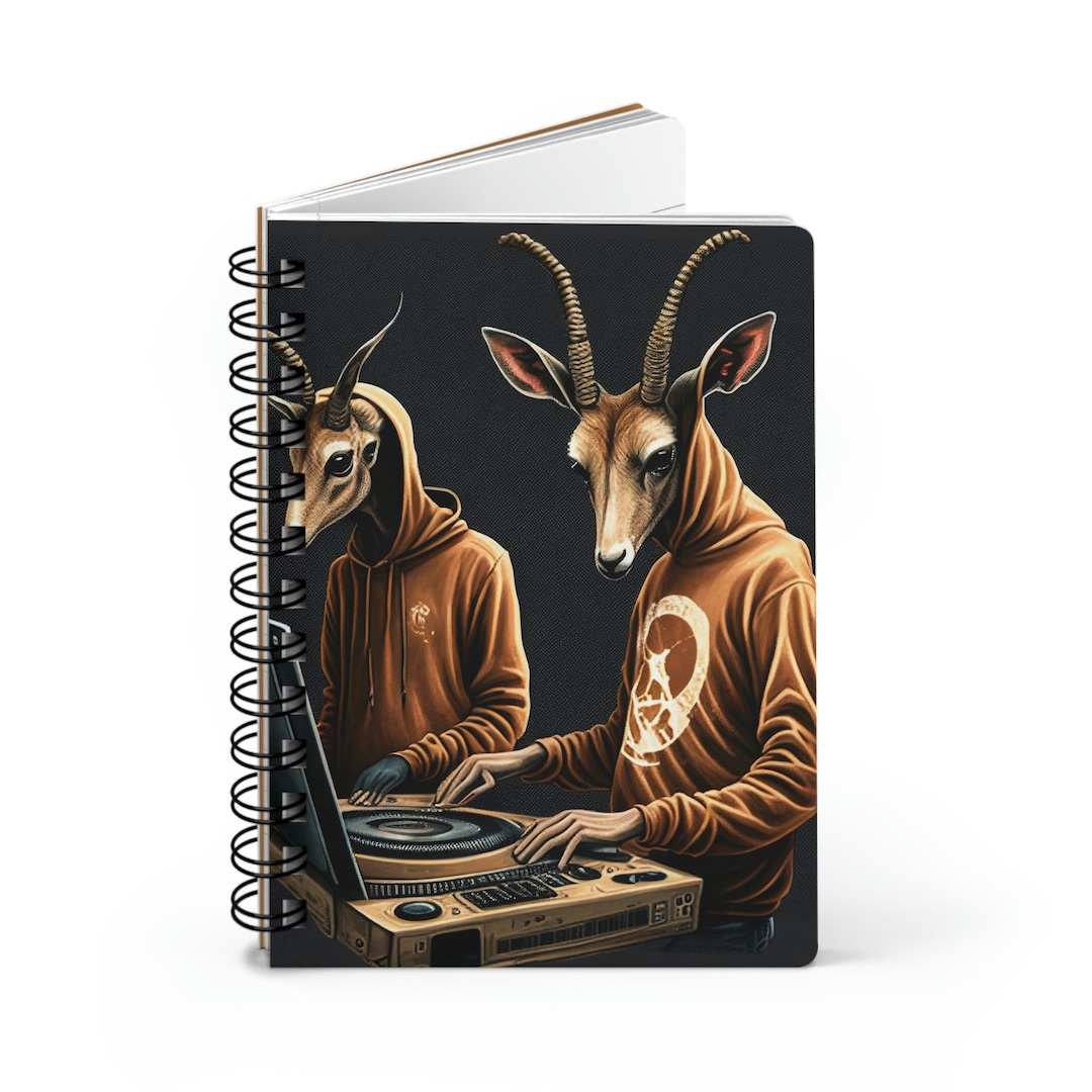 Hip Hop Antelope Spiral Bound Journal, Fun Notebook, DJ Antelopes With ...
