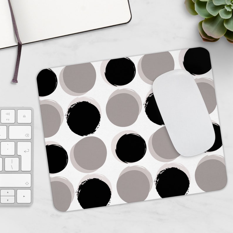 Retro Aqua Peacock Pattern Monogram Mouse Pad - View #4