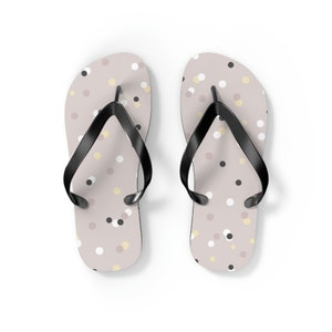 Neutral Confetti Dot Flip Flops || Summertime, Flip Flops, Neutral Palette, Minimalism, Clean Design, Simple Design, Endless Summer