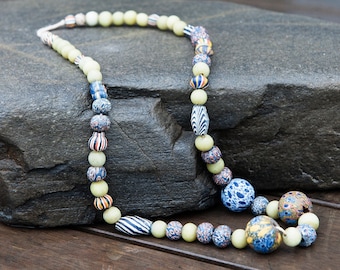 Boho, Trade Bead Necklace, Hand Made,