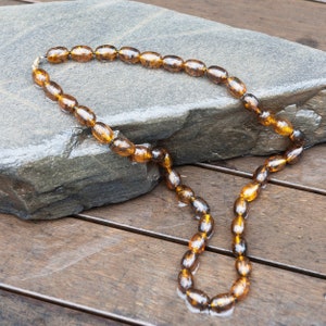 Mid Century, Hand Made Copal Necklace Consisting of 40 Single Knotted Copal Beads. image 1