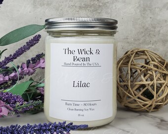 Lilac Scented Soy Candle | Spring Floral | Hand Poured|Small Batch