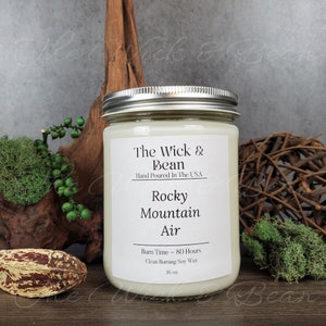 Rocky Mountain Air Scented Soy Candle | Natural Soy Wax Candle | Container Candle | Dye Free | Hand Poured In Small Batches