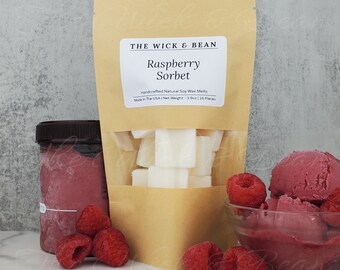 Raspberry Sorbet Scented Soy Wax Melts | Small Batch | 16 Pieces