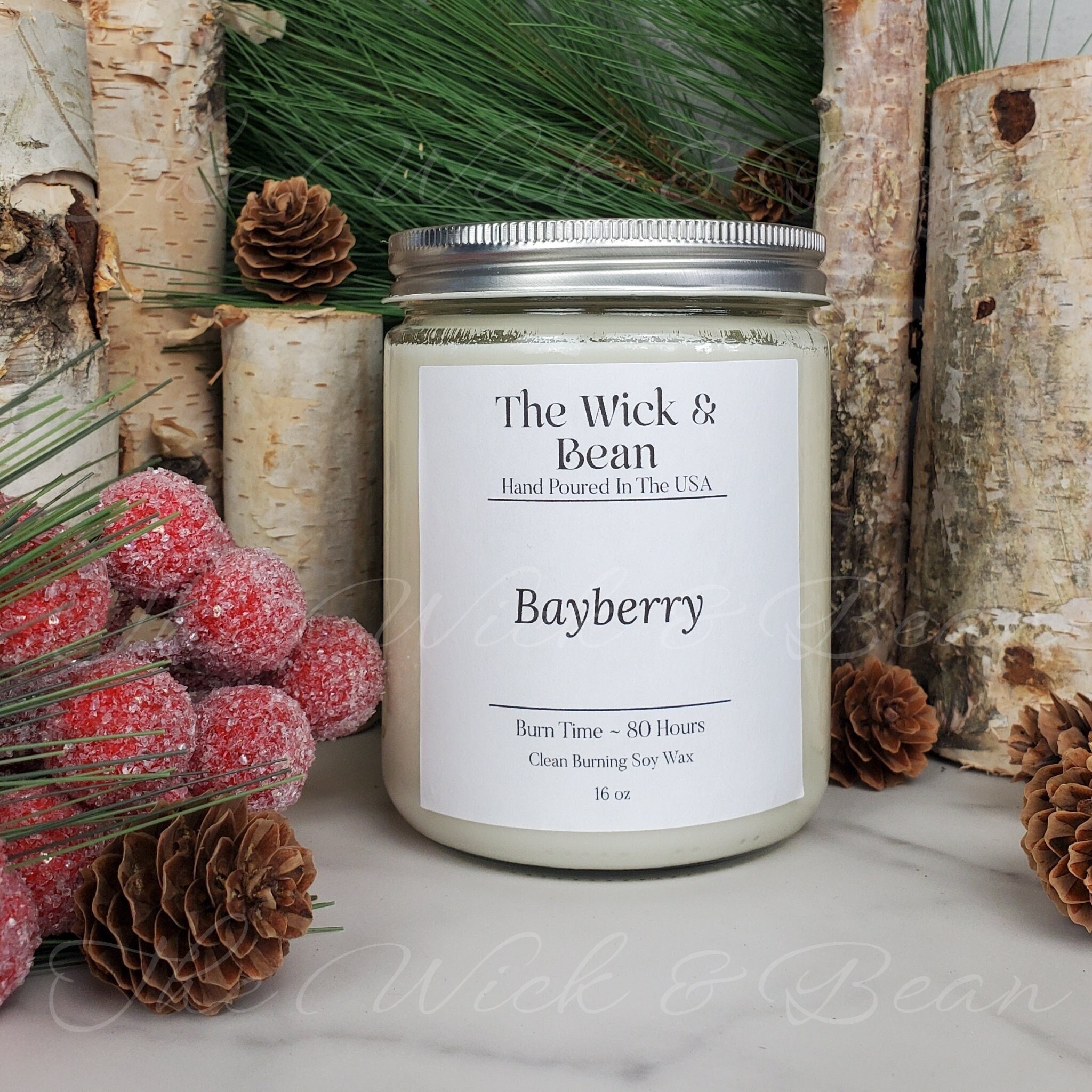 Bayberry Scented Soy Candle Natural Soy Wax Candle Container Candle Dye