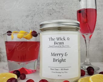 Merry & Bright Scented Soy Candle | Fruity Holidy Scent | Small Batch