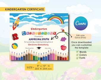 Kindergarten Diploma Printable - Etsy