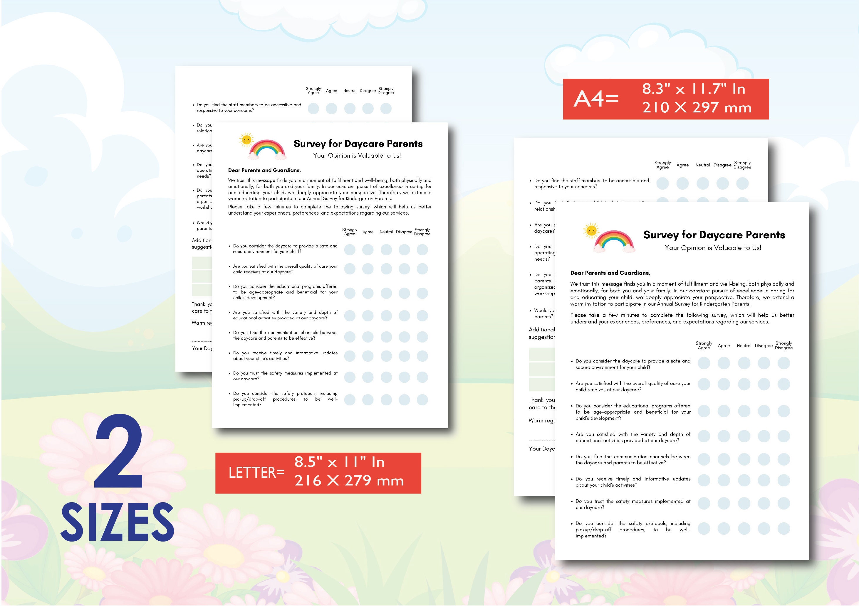 Daycare Parent Survey parent Communication Daycare Business Editable