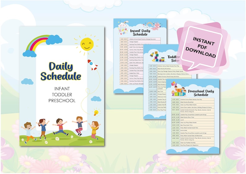 DAYCARE DAILY SCHEDULES / Infant, Toddler & Preschool Daily Schedules