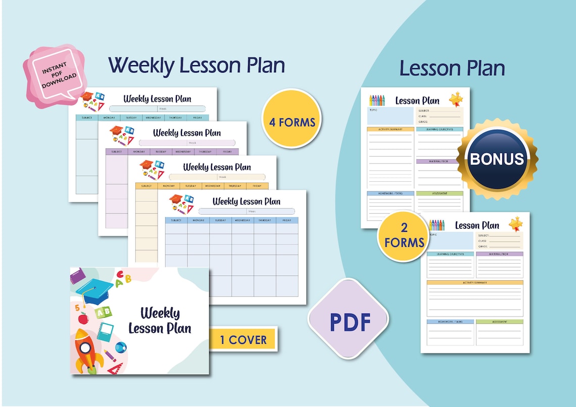 Weekly Lesson Plan Template | Lesson Planner Daily Printable | Lesson ...