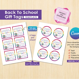 Etiquettes cadeaux pour la rentrée | Rencontrez le professeur| premier jour d'école | étiquettes-cadeaux en classe pour les étudiants | Portes ouvertes | Élémentaire | Préscolaire