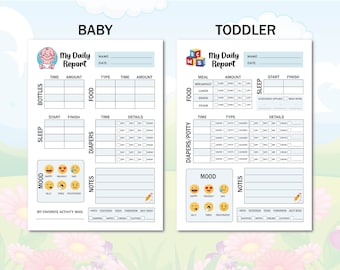 Baby & Toddler Daily Log | Baby Activity Log |Daycare Business Forms | Daycare Branding