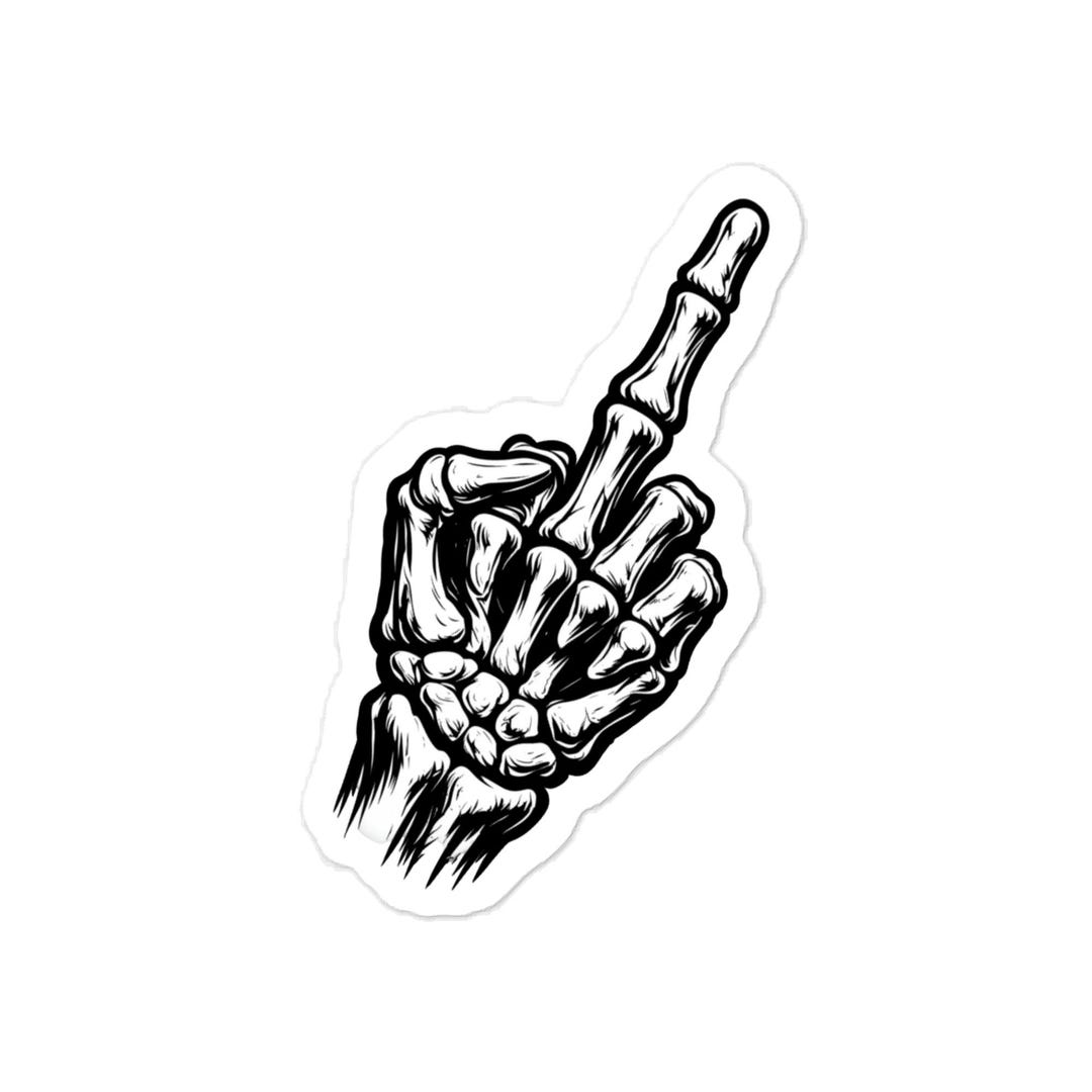 Skeleton Middle Finger Sticker Skeleton Middle Finger Vinyl Decal – Gothic Skull Hand Sticker | Edgy ...