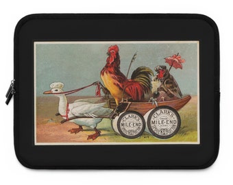 Imagen de anuncio vintage Funda para portátil Clark's O.N.T. 36 carretes de algodón, gallo, marketing, tarjeta comercial, ilustración publicitaria, gran regalo