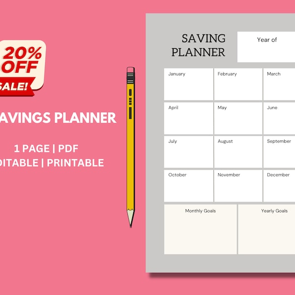 Savings planner | Budget planner | Money tracker | Financial organizer | Expense tracker