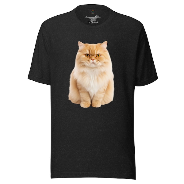 Fluffy Belle Fleur Persian Cat Tee - Adorable Cat T-shirt for Cat Lovers, Cat Clothes, Pet Accessories, Feline Fashion, Cat Apparel