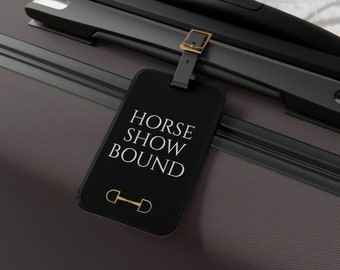 Horse Show Bound Leather Luggage Tag