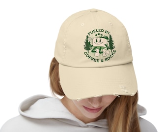 Rockhounding Themed Distressed Hat