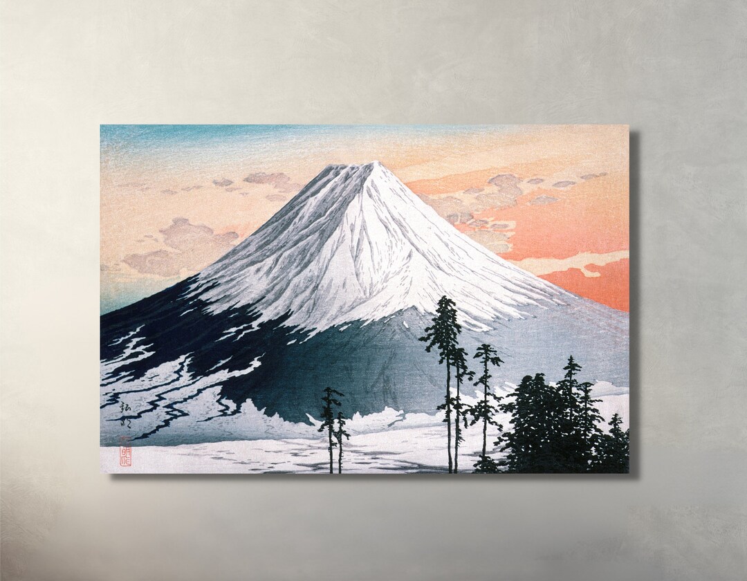 Japanese Mt Fuji Wall Art, Mount Fuji Wall Art, Mountain Landscape ...