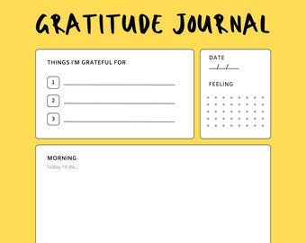 Gratitude Journal, Digital Download, Gratitude Journal Template, inspirational, positive, self help, self love, positivity, grateful
