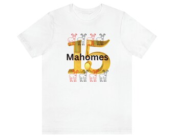 Mahomes, Kansas City Chief's Football, camiseta de manga corta Jersey, jefes de la ciudad de Kansas, camiseta de los jefes de la ciudad de Kansas, ciudad de Kansas, camiseta de fútbol