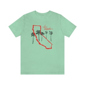 Los Angeles California Palm Trees; Jersey Short Sleeve Tee, california, palm trees, trendy shirt, trendy clothing, mens gift, graphic tee