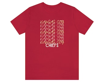 Kansas City Chief's Football, camiseta de manga corta Jersey, jefes de la ciudad de kansas, camisa de los jefes de la ciudad de kansas, kansas city, camiseta de fútbol, jefes