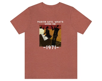 Marvin Gaye, What&#39;s Going On; Jersey Short Sleeve Tee, music, music tee, music tee shirt, vintage top, graphic tee, merch, trendy shirt