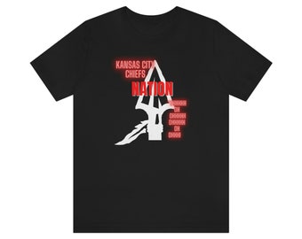 Kansas City Häuptlings Nation; Jersey Kurzarm T-Shirt, Kansas City Häuptlinge, Kansas City Chefs Shirt, Kansas City, Football Shirt, Häuptlings Shirt