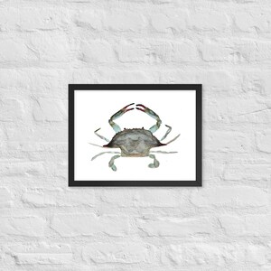 Blue Crab Beach Watercolor Painting