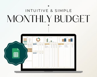 Digitaler monatlicher Budgetplaner, Jahresansicht, Google Sheets Vorlagen, Ausgaben-Tracker