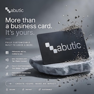 Custom Full Metal NFC Business Card, Tap Card (2-Sided)