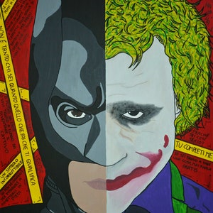 Batman e il Joker, supereroe, stampa fotografica su legno, pittura  decorativa moderna