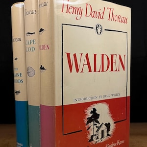 Eine Thoreau-Trilogie illustriert von Henry Bugbee Kane - Walden, Cape Cod und The Maine Woods (1950-1951) Vintage Hardcover-Büchersammlung