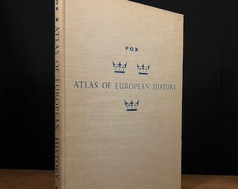 Tweede druk - Atlas van de Europese geschiedenis door Edward Whiting Fox (1958) Vintage hardcover boek