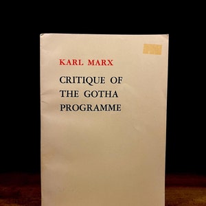 Critique of the Gotha Programme / Karl Marx (1972) Vintage Softcover Book