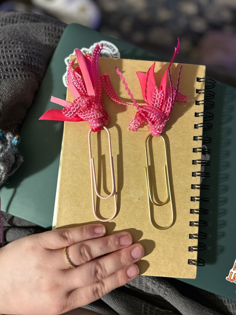 Paperclip Ribbon Bookmarks Large Paperclip Bookmarks - Etsy