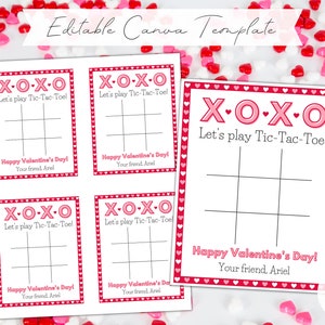 Tic-Tac-Toe Valentines Template