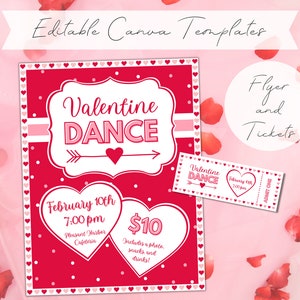 Valentine Dance Flyer und Ticket Vorlagen