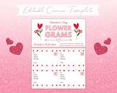 Valentine's Day Flower Grams Flyer with Tags