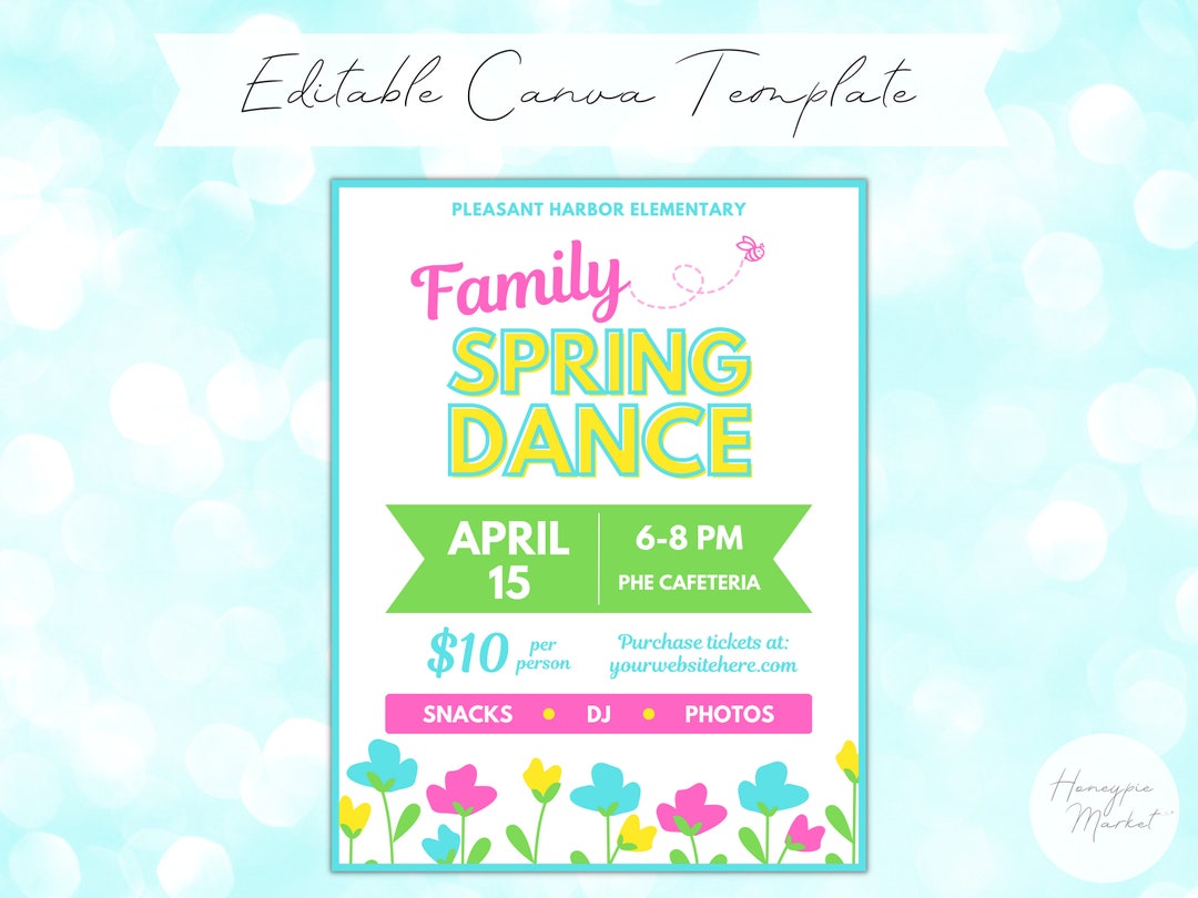 Family Spring Dance Flyer Template Etsy