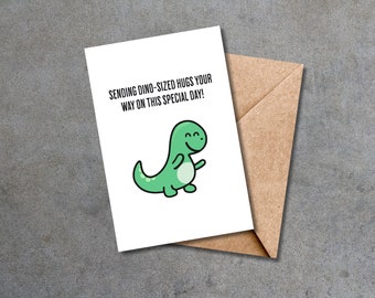 Dinosaur Birthday Day Printable Card, Dinosaur, Funny Card, Greeting Card, Card 4x6, For Him, For Her