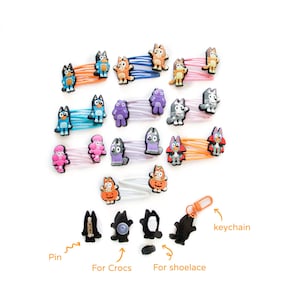 Bingo Hair Clips, Blue Dog hair clips, Orange Dog Hair Clips, Toddler snap clips, Birthday Gifts, Christmas gifts, Blue Family