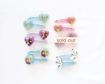 Set of 5 Frozen Hair Clip, Princess Hair Clip, Toddler Snap Clips, Girl hair Clips, Elsa Hair Clips, Anna Hair Clips, Birthday Gifts