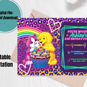 Lisa Frank Rainbow Majesty Invitations, 8pk 