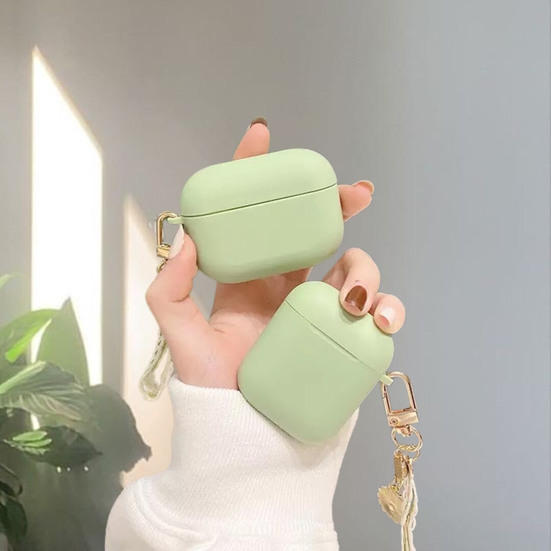 Soft Sage Green Cover Flower Keychain for Airpods 1 2 & Pro 3 Etsy