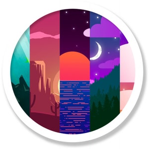 Moderne Landschaft Kunst Wallpapers für Telefon, Tablet, Computer oder Laptop (Bündel von 5) 8K Auflösung