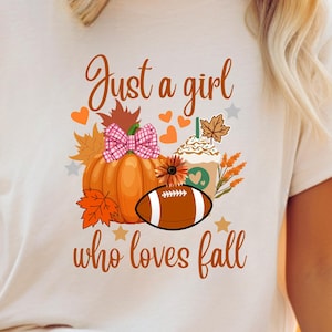 Solo una chica que ama el otoño PNG Diseño de sublimación de Sawgrass DTF/G Especias de calabaza PNG Otoño PNG Descarga digital de tendencia PNG Vibras de otoño PNG